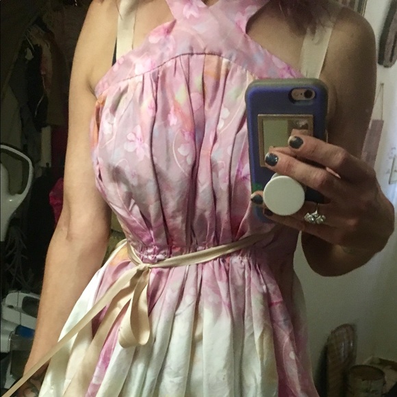 🔥STEAL🔥Nina Ricci Silk Halter Bubble Hem Dress - Picture 3 of 7